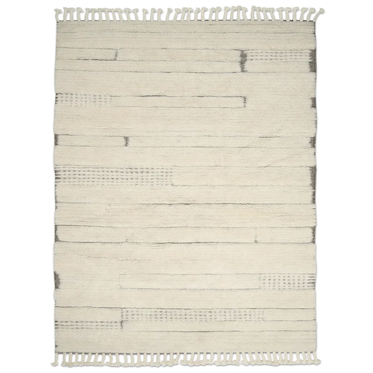 Fiskerton Handwoven Wool White Rug