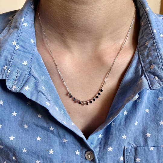 Shaker Silver Necklace, Dotty Modern Necklace