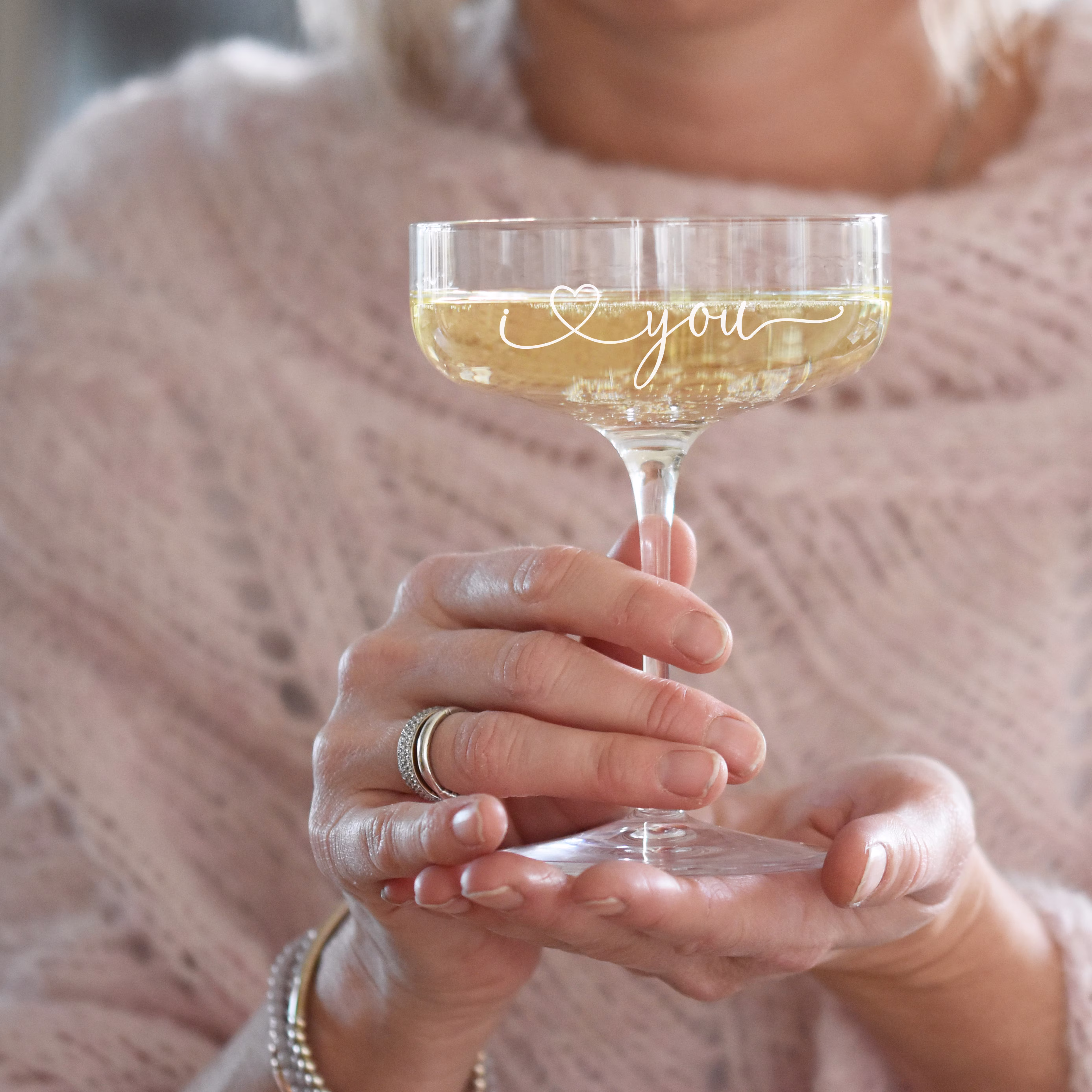 Romantic Champagne Coupe Glass, Glass For Valentine's Day, 30Cl, Gift Boxed