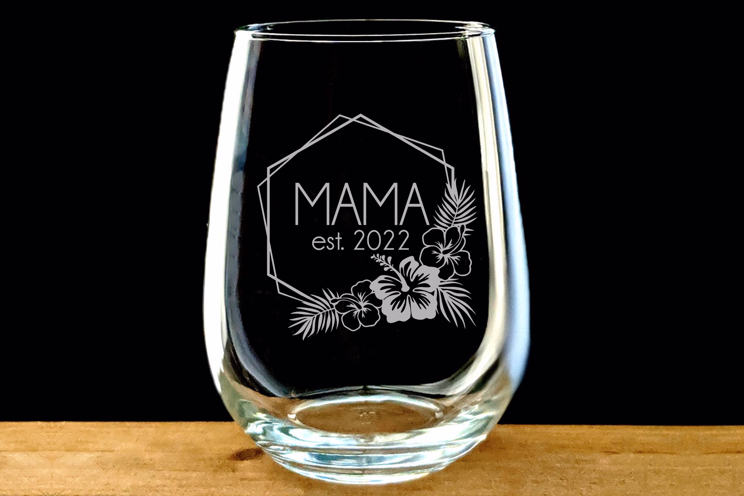 Mama Wine Glass, New Mom Gift, Stemless, Mother's Day, Established 2022