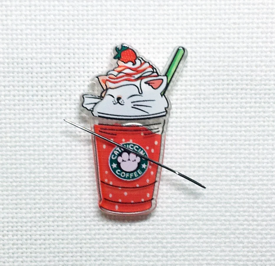 Cat Coffee Needle Minder For Cross Stitch | Embroidery
