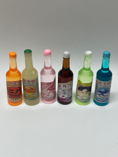 2 Pcs Mini Japan Cute Soft Drink Alcohol Beer Bottle Charms For Jewelry & Crafting Dollhouse Miniature