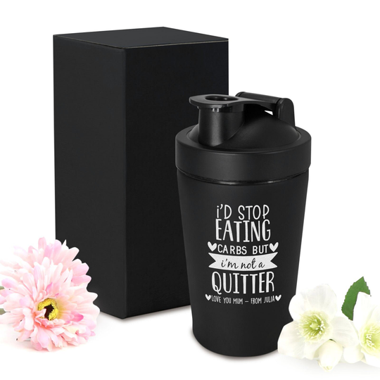 Matte Black Metal Gym Workout Shaker Mothers Day Gift - Gifts For Mum
