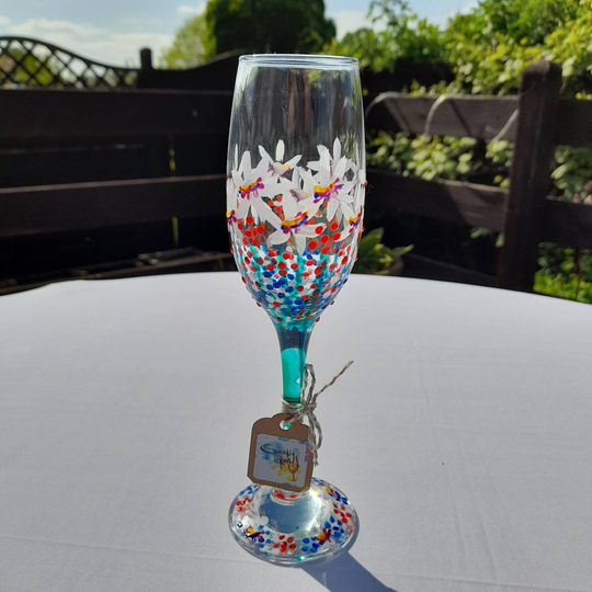 Jubilee Celebration Champagne Flute Hand Painted Glass | Can Be Personalised For Free Unique, Perfect Gift To Order Her Him