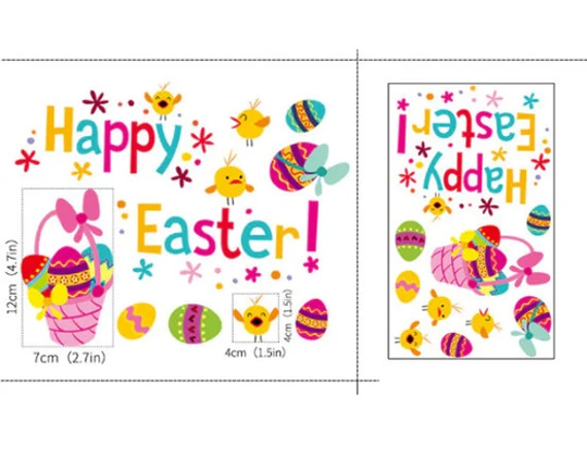 Reusable Easter Decorations, Mirror/Window/Fridge Stickers, Home Decor For Time