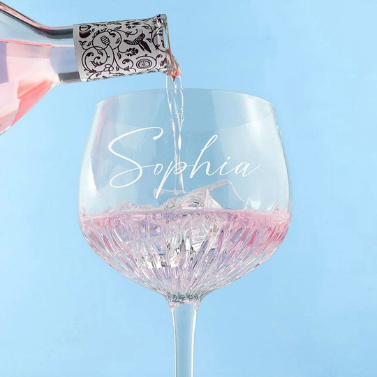 Personalised Crystal Gin Goblet, Birthday Gift For Her, Anniversary, Lover - Gin
