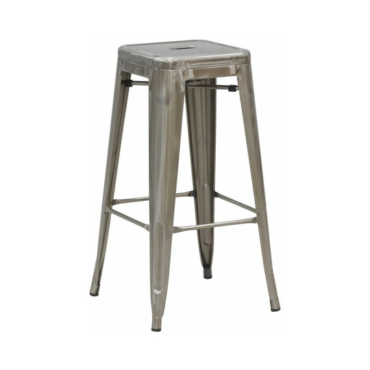 High Table And Stool Set In Brushed Steel