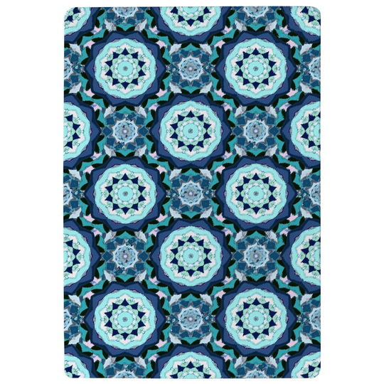 Douglas Boho, Magic Symbol Designer Shaggy Navy/Aqua/Teal Rug