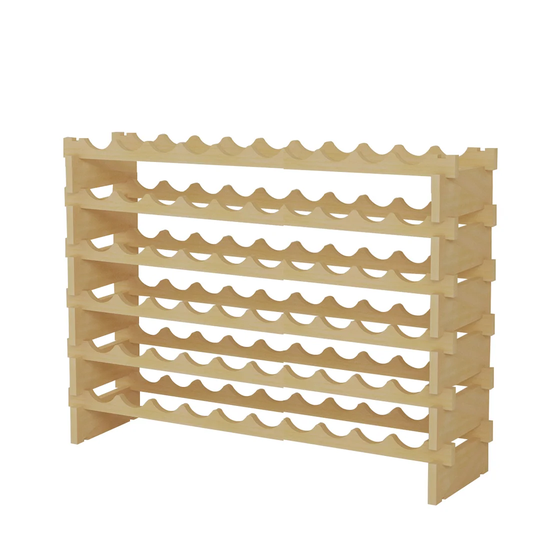 McMullen 48 Bottle Solid Wood Floor Wine Bottle Rack in Brown