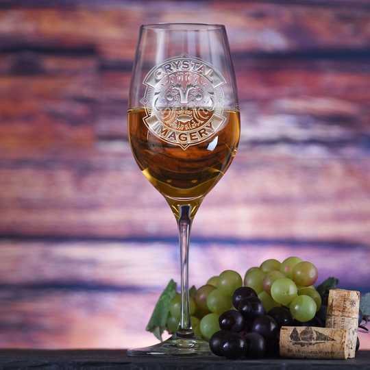 Your Logo Engraved Crystal White Wine Glasses | Set Of 6
