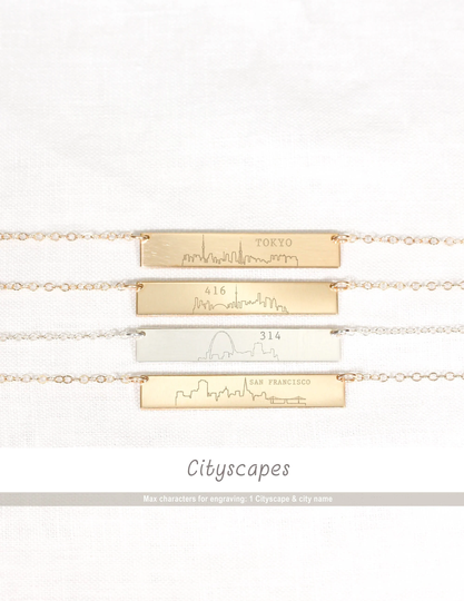 Custom City Necklace Skyline Home New York Map