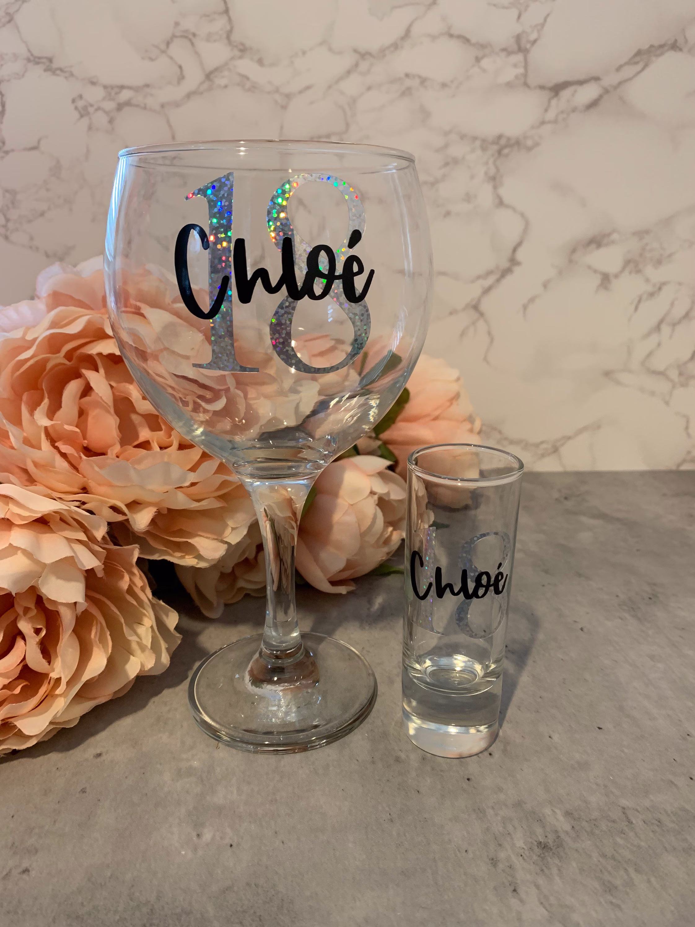 Personalised Gin Glass Gift Set/Name Initial 18Th Birthday 21st 30Th 40Th 50Th Him Her Secret Santa Christmas