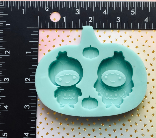 Silicone Shakers Molds For Resin - Pumpkin Baby Twins