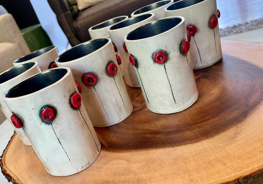 Red Poppy Cup/Tumbler - 6 Oz. Housewarming, Birthday, Wedding, Barware, Gift