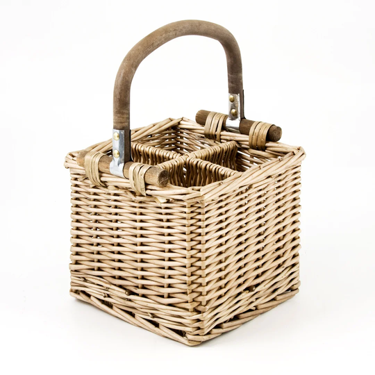 Moorefield 4 Bottle Wine Holder with Wooden Handle