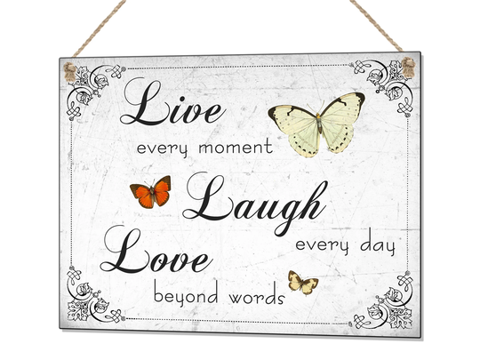 Live Laugh Love Plastic Sign Home Decoration Tin Plaque Wall Art