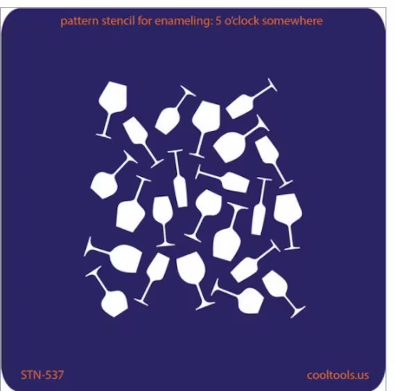 Pattern Stencil For Enameling Or Mica -5 O'clock Somewhere