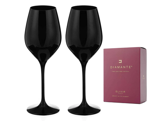Diamante Black Crystal Glasses -