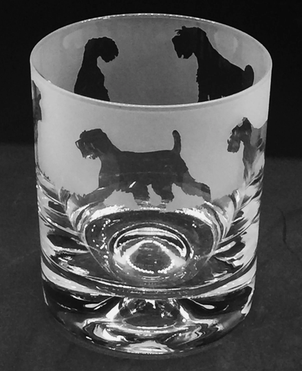 30Cl Glass Whisky Tumbler With Schnauzer Frieze Design