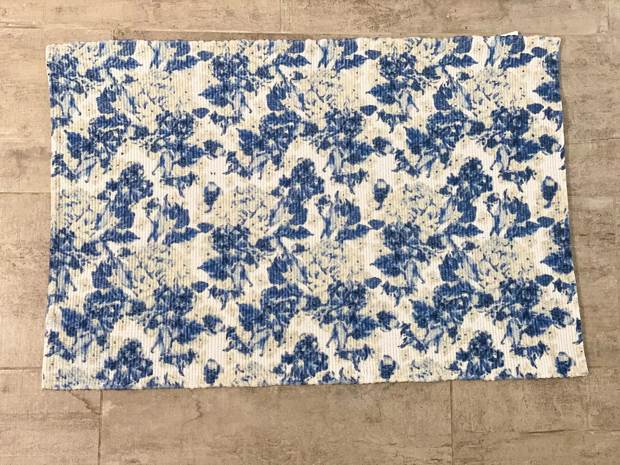 Large Floral Accent Rug | Layering Floral| Plaid Cozy Curb Appeal Modern Blue & White| Fall Decor Chic Style| Perfect Gift