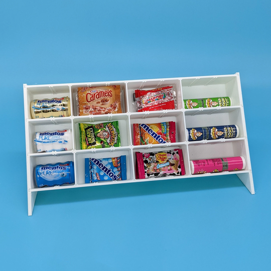 Mini Brands Extra Wide Rectangle Candy, Fruit, & Vegetables Veggie Shelf With Removeable Dividers For 5 Surprise Toys Nuimos
