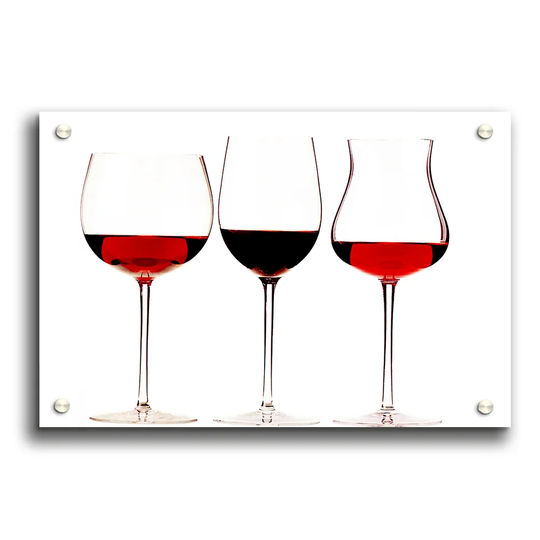 Red Wine Glasses Portrait - Unframed Photograph Print on Acrylic