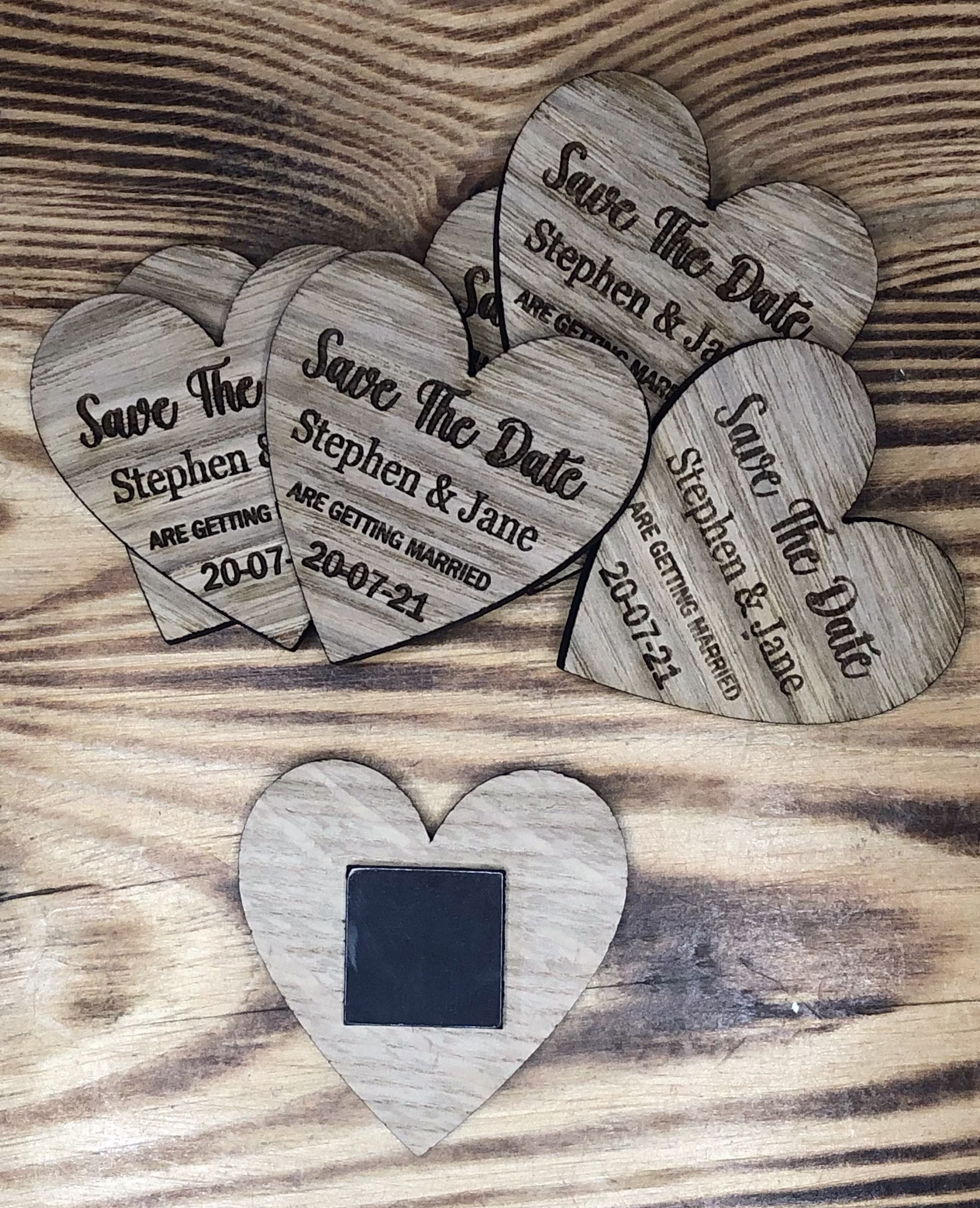 Save The Dates | Wedding Invitation Wood Heart| Magnet Unique Wedding Gift For Guests