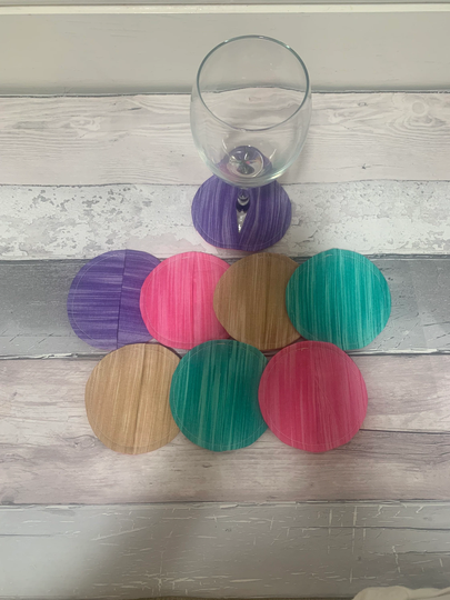 Various Fabrics - Wine Coasters Cozies Brandy/Champagne Glass Coaster Slippers Pocket Stemware Gift
