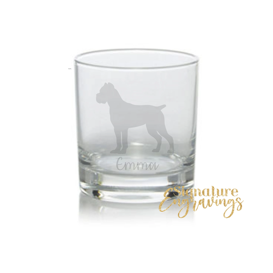 Personalised Cane Corso Engraved Pint Glass, Gift, Dog Gift, Whisky Glass