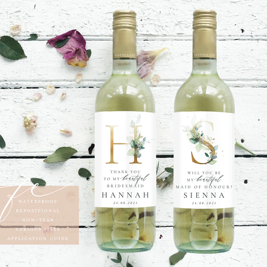 Bridesmaid Thank You Wine Labels | Will Be Bottle Gift Labels| Proposal Custom Fewl10