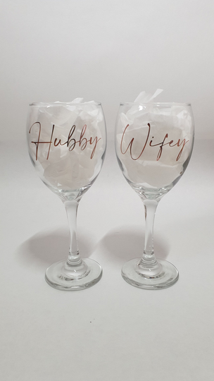 Husband & Wife Gift | Just Married Wedding Wine Glasses Bride Groom