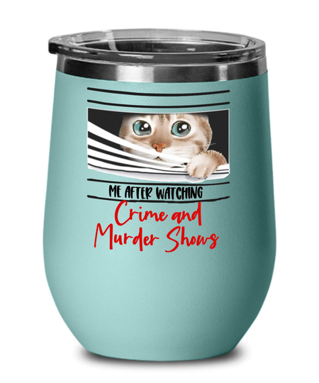 True Crime Wine Glass, True Crime Fans, & Chill, Crimes Defective, Humor