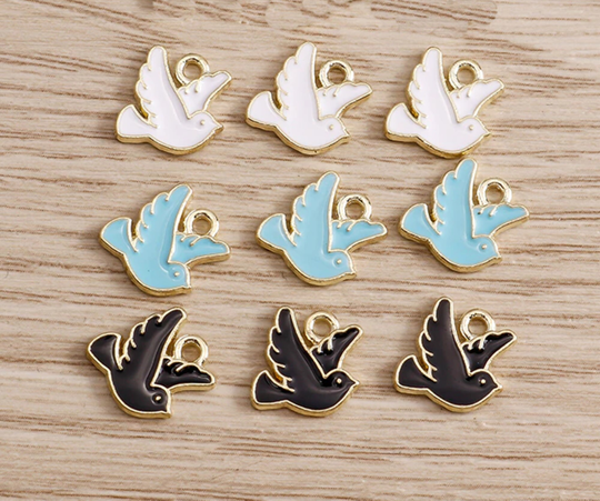 Mini Enameled Dove Charmchoice Of Color