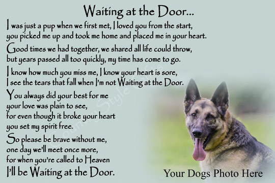 Personalised Pet Dog Memorial Rainbow Bridge Fridge Magnet Waiting At The Door Keepsake Gift