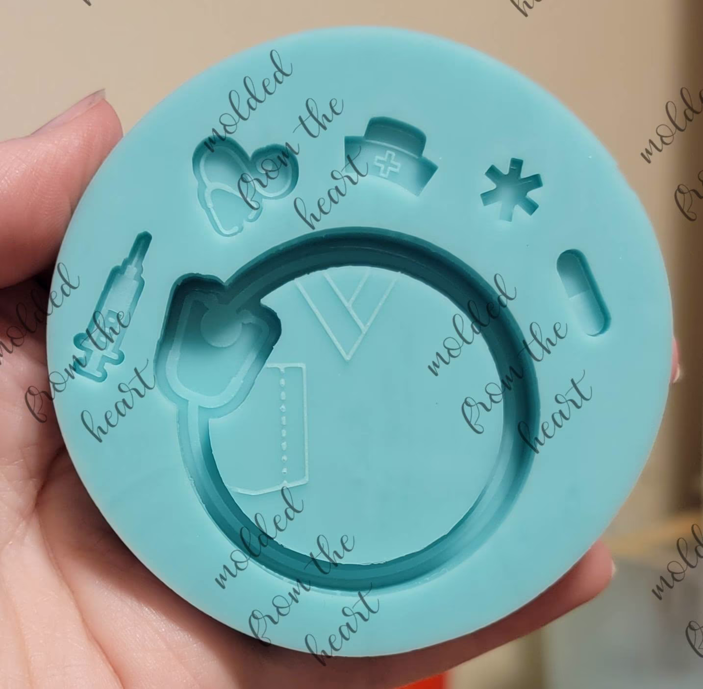 Medical Shaker & Bits Silicone Mold | Badge Reel Size