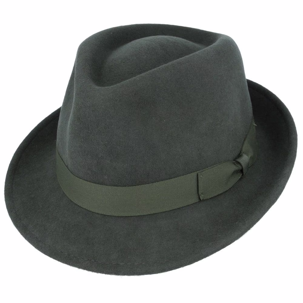 Elegant 100% Wool Trilby Hat Waterproof &crushable Handmade With Grosgrain Band & 9 Colors Available
