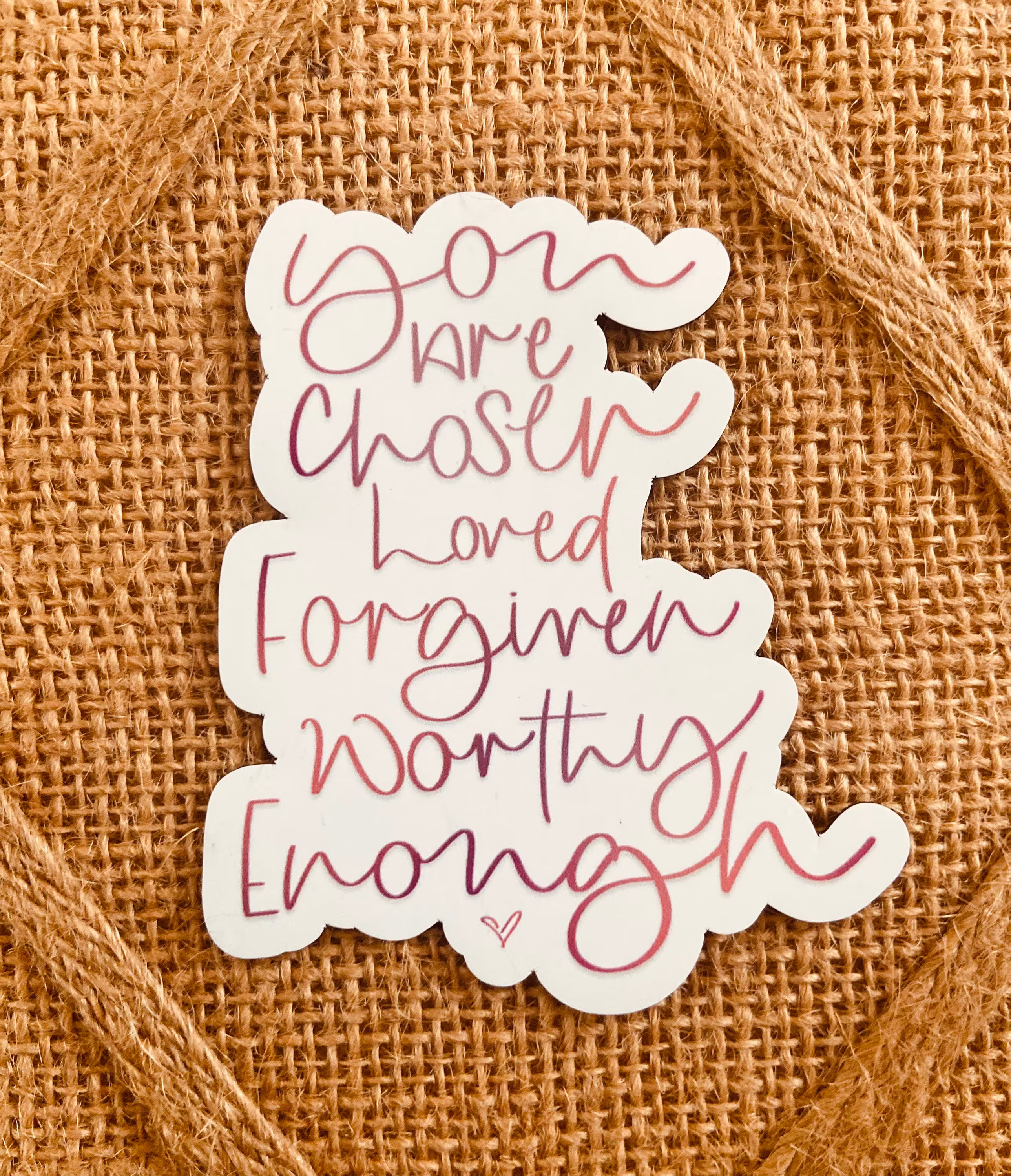 Christian Bible Verse Magnets, You Are Chosen Loved Forgiven Worthy Enough Magnet Gift For Her, Faith Fridge About Love