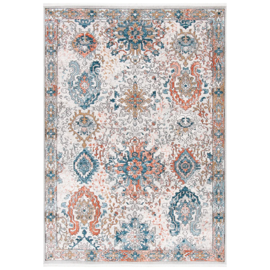 Talamantes Looped/Hooked Ivory/Green/Orange Rug