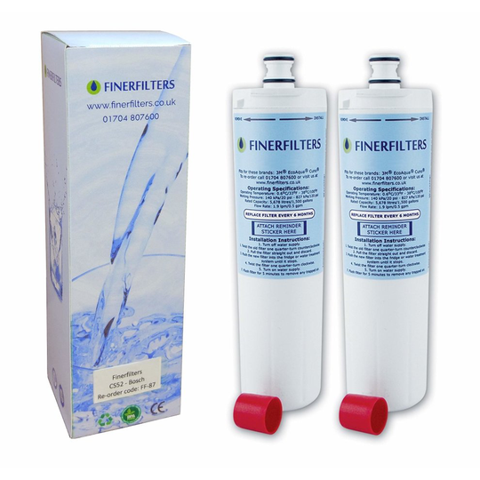 2 x Finerfilters CS52/452 Compatible Fridge Water Filter BOSCH/NEFF/SIEMENS Internal Fridge Water Filter To Replace 5586605/06