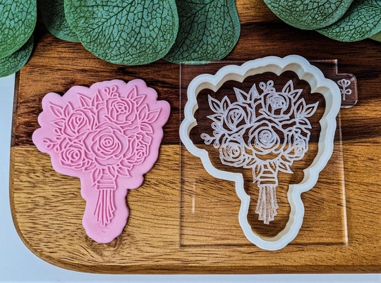 Wedding Bouquet Cookie Embosser + Cutter