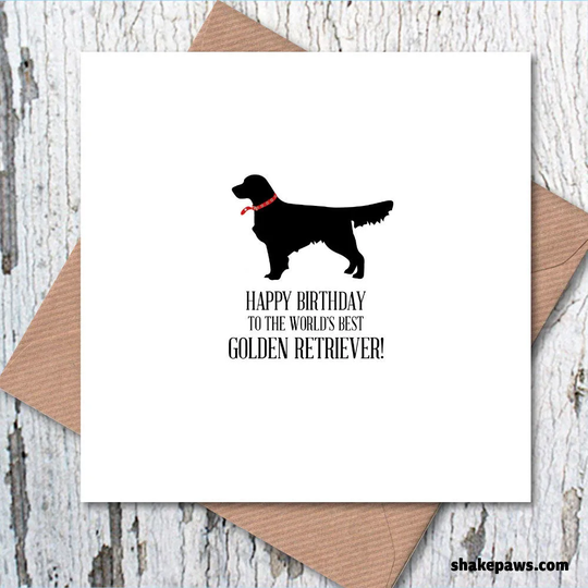 Happy Birthday To The World's Best Golden Retriever Card, Dog Birthday, Birthday Card