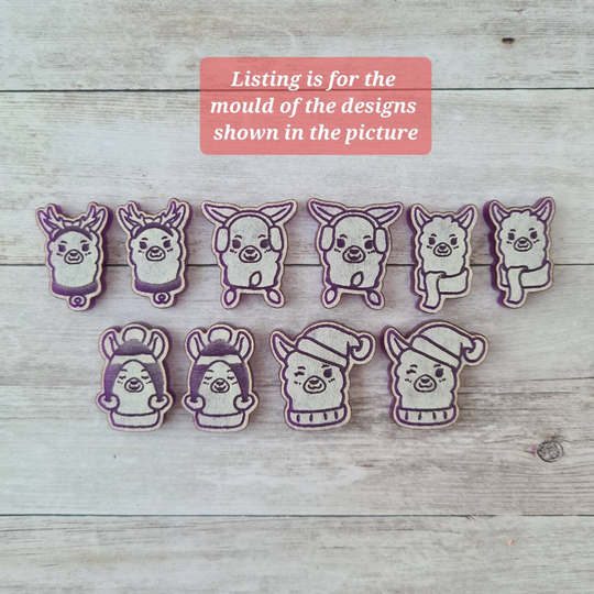 Resin Silicone Mold, 22mm Llamas Stud Earrings Cute Alpaca Flexible Resin Polymer Clay Supplies, Supply