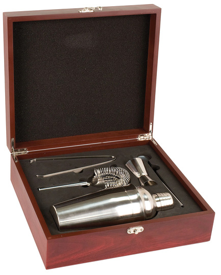 Custom Engraved Stainless Steel Martini Set With Presentation Box Groomsman Bridesmaid Gifts