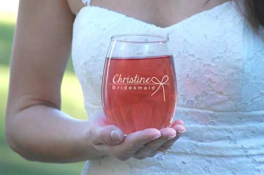 Personalized Maid Of Honor Gifts, Stemless Wine Glasses, Any Quantity, Wedding Party Glass, Asking