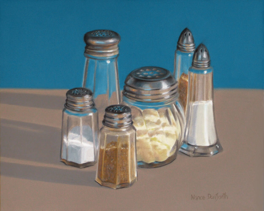 Shakers 8x10 Original Oil Painting Realistic Still Life By Nance Danforth