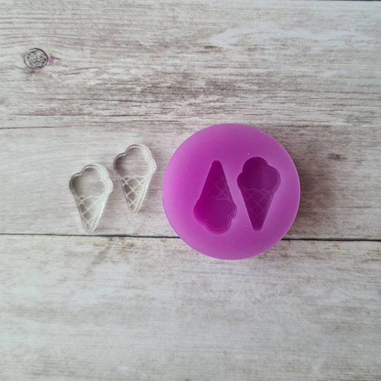 Resin Silicone Mold, 15mm Ice Cream Stud Earrings Mould, Food Flexible Polymer Clay Resin Supplies, Tools