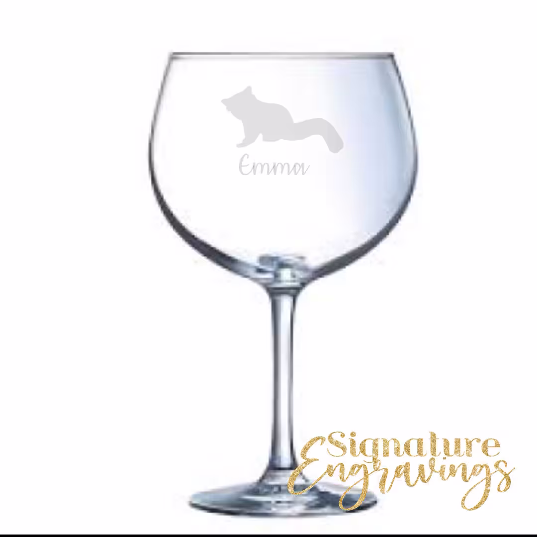 Personalised Red Panda Engraved Gin Glass, Gift, Gifts, Lover