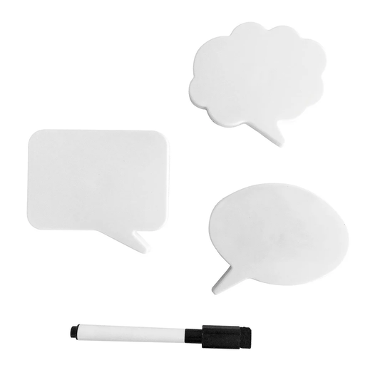 Rudgeway Set Of 3 Speech Bubble Fridge Reminder Magnets With Marker