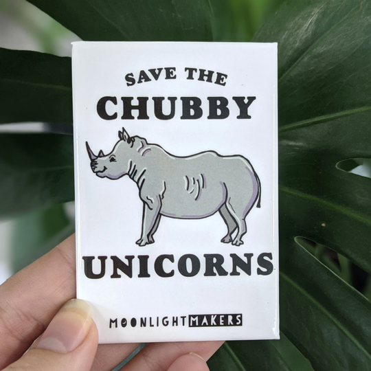 Save The Chubby Unicorns, Fridge Magnet, 2"x3
