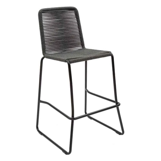 Set Of 2 Marissa Stools In Iron With Rope Seat